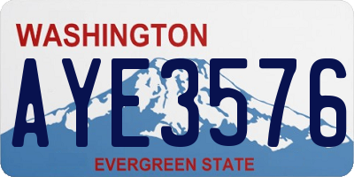WA license plate AYE3576