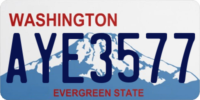 WA license plate AYE3577