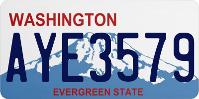 WA license plate AYE3579