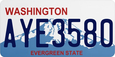 WA license plate AYE3580
