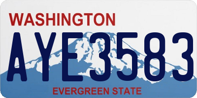 WA license plate AYE3583
