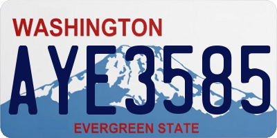 WA license plate AYE3585