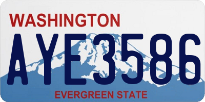 WA license plate AYE3586