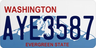 WA license plate AYE3587