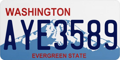 WA license plate AYE3589
