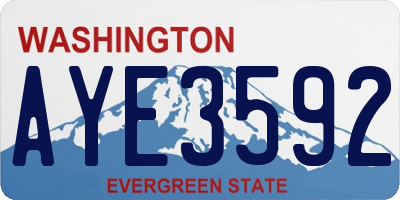 WA license plate AYE3592