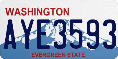 WA license plate AYE3593