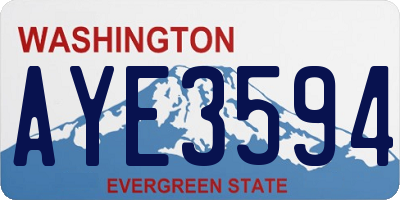 WA license plate AYE3594