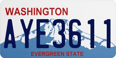 WA license plate AYE3611