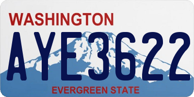 WA license plate AYE3622