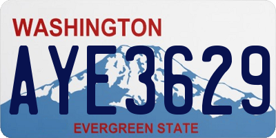 WA license plate AYE3629