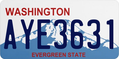 WA license plate AYE3631