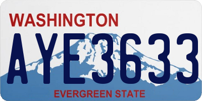 WA license plate AYE3633