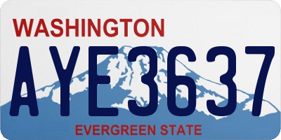 WA license plate AYE3637