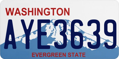 WA license plate AYE3639