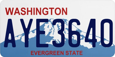 WA license plate AYE3640