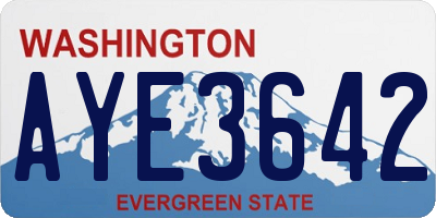 WA license plate AYE3642
