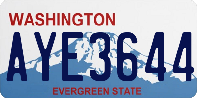 WA license plate AYE3644