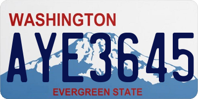 WA license plate AYE3645