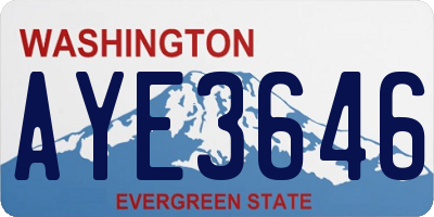 WA license plate AYE3646