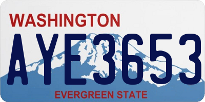 WA license plate AYE3653