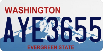 WA license plate AYE3655