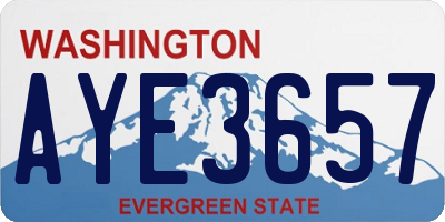WA license plate AYE3657