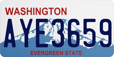 WA license plate AYE3659