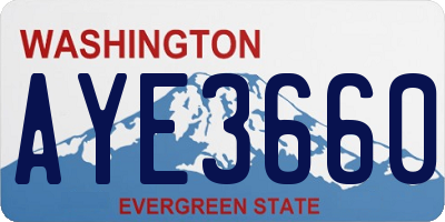WA license plate AYE3660