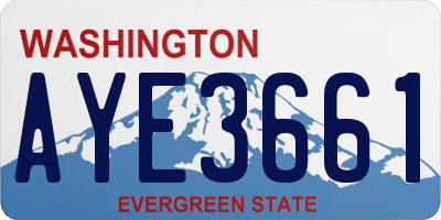 WA license plate AYE3661