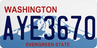 WA license plate AYE3670