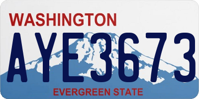 WA license plate AYE3673