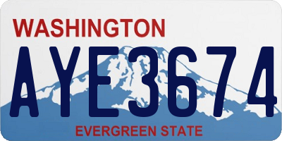 WA license plate AYE3674
