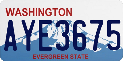 WA license plate AYE3675