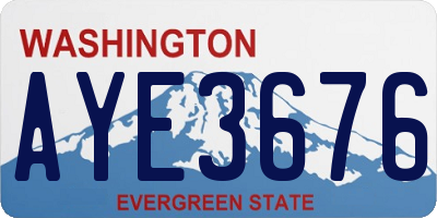 WA license plate AYE3676
