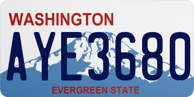 WA license plate AYE3680