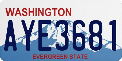 WA license plate AYE3681