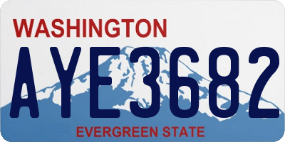 WA license plate AYE3682