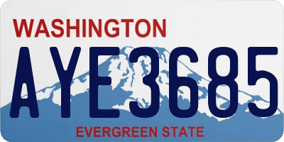 WA license plate AYE3685