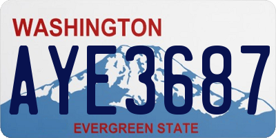 WA license plate AYE3687