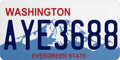 WA license plate AYE3688