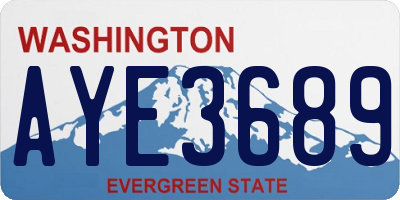 WA license plate AYE3689