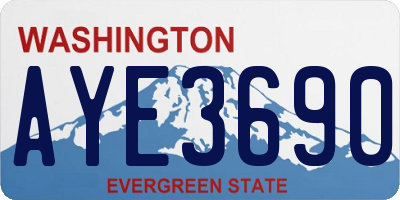 WA license plate AYE3690
