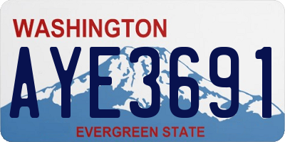 WA license plate AYE3691