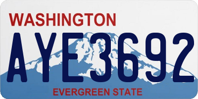 WA license plate AYE3692