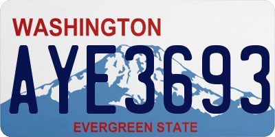 WA license plate AYE3693