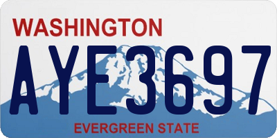 WA license plate AYE3697