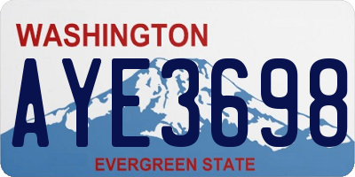 WA license plate AYE3698