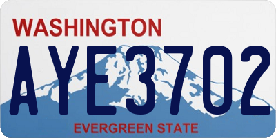 WA license plate AYE3702
