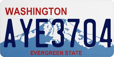 WA license plate AYE3704
